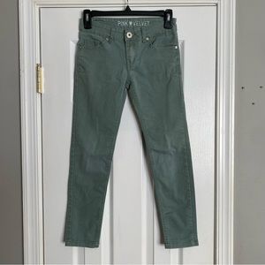 Pink Velvet Green Skinny Jean Pants Size Girls 8 Super Soft